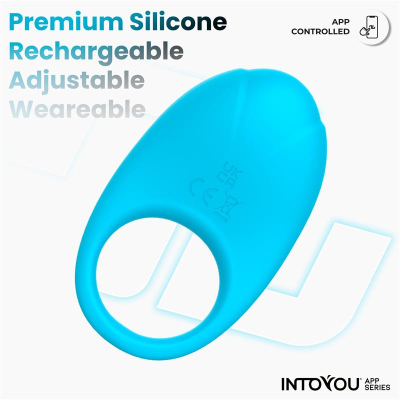Ringo Silicone Vibrating Ring with App Blue Cl,48 Ringo Silicone Vibrating Ring with App Blue Cl,48