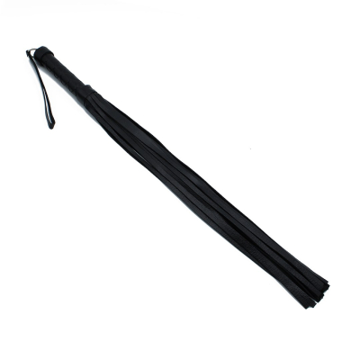 Kiotos Leather Black Leather Flogger with Braided Handle