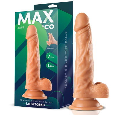 MAX & CO Zane realistyczne dildo z jądrami i przyssawką 19,5 cm MAX & CO Zane realistyczne dildo z jądrami i przyssawką 19,5 cm