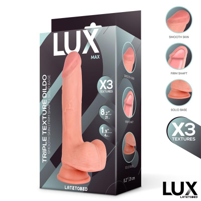 Max Triple Texture Dildo w/Balls 8,2" Skin Cl,12 Max Triple Texture Dildo w/Balls 8,2" Skin Cl,12