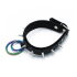Kiotos Leather Black Leather Spiked Collar Double Rainbow O-Ring