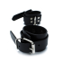 Kiotos Leather Black Leather Chain-Linked Cuffs