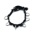 Kiotos Leather Black Leather Collar with 7 Statement Rings