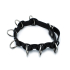 Kiotos Leather Black Leather Collar with 7 Statement Rings