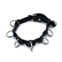 Kiotos Leather Black Leather Collar with 7 Statement Rings