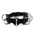 Kiotos Leather Black Leather Collar with 7 Statement Rings