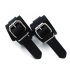 Kiotos Leather Black Leather Chain-Linked Cuffs