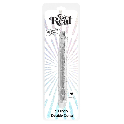 Clear Double Dong TPE 34.5 cm