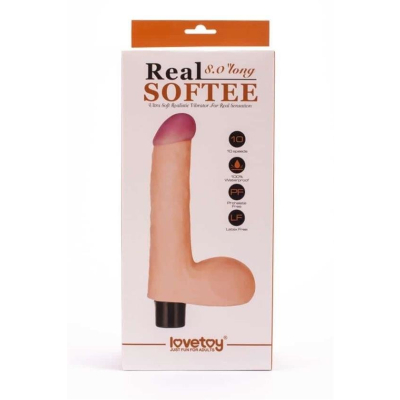 Reel Softee Vibrator with balls Flesh 8,0\"