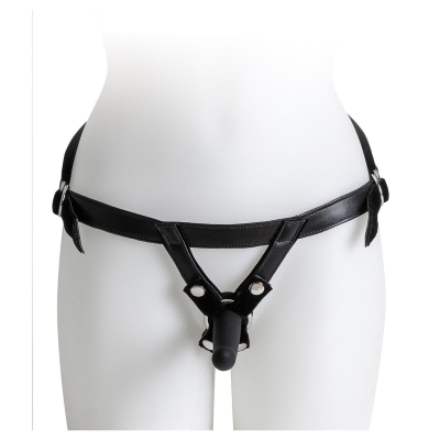 HARNESS WITH BLACK DILDO SIZE S