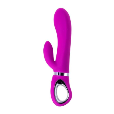 JOS JOLY, Vibrator with clitoral stimulator with WOW mode, silicone, fuchsia, 19.6 cm