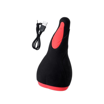 Erotist Eruption; Rechargeable masturbator, Silicone, Black, 18.5 cm.