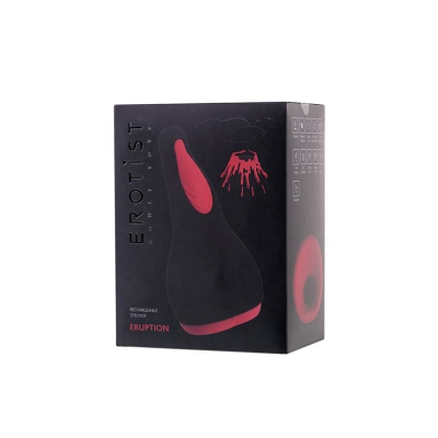 Erotist Eruption; Rechargeable masturbator, Silicone, Black, 18.5 cm.