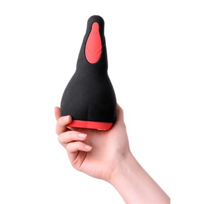 Erotist Eruption; Rechargeable masturbator, Silicone, Black, 18.5 cm.