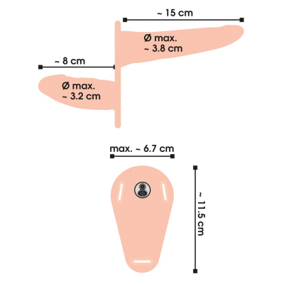 Strap-On z wibracjami 2 dildo Ładowanie USB