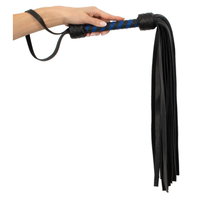 Leather flogger black/royal