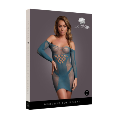 Long-Sleeved Net Mini Dress - One Size