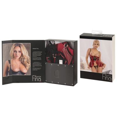 Shelf Bra Set red 80B/M