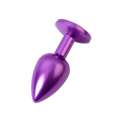 Purple anal plug TOYFA Metal with purple round-shaped gem