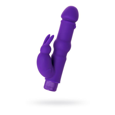 A-TOYS, Vibrator with clitoral stim, Silicone, Purple, 18 cm