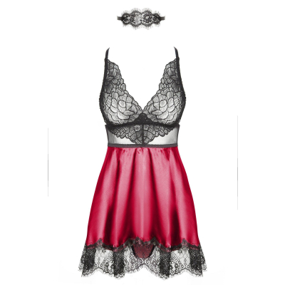 Eve chemise with mask purple