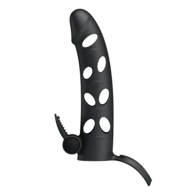 Pretty Love 6 Inch Vibrating Penis Sleeve Black