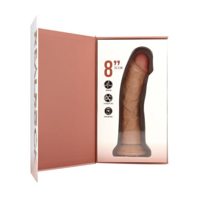 Vibrating Regular Curved Cock - 8 / 20,5 cm - Tan