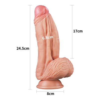 Dildo z przyssawką o dwuwarstwowym 24,5 cm Lovetoy