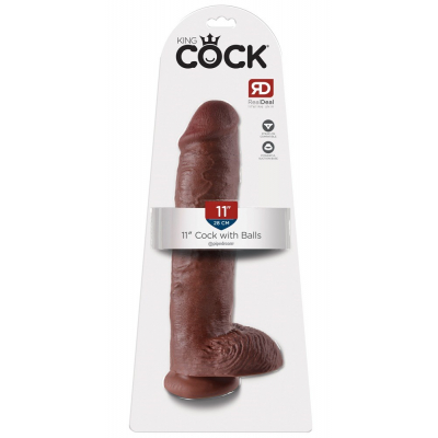 King Cock Naturalne Dildo z jądrami 28cm