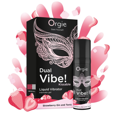 Orgie Dual Vibe! Strawberry Gin And Tonic Kissable Arousal Intimate Gel
