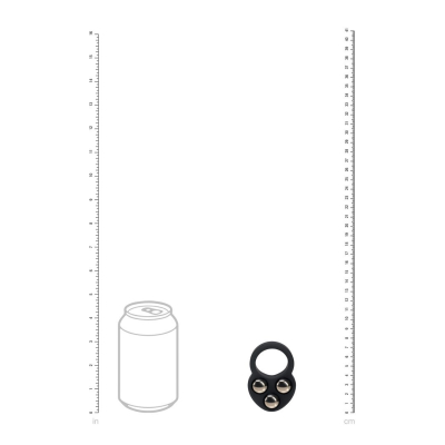 Liquid Silicone Triple Weighted Ball Cockring - Black