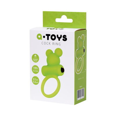 Cock ring A-Toys with vibro bullet; green