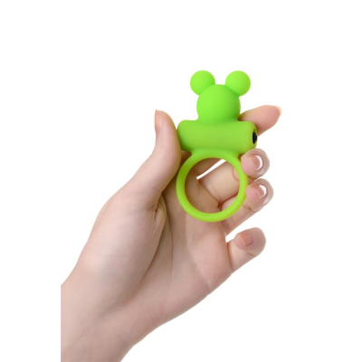 Cock ring A-Toys with vibro bullet; green