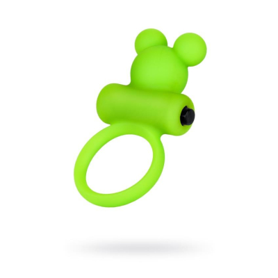 Cock ring A-Toys with vibro bullet; green