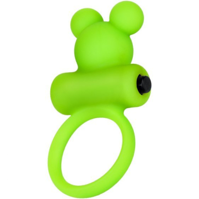 Cock ring A-Toys with vibro bullet; green