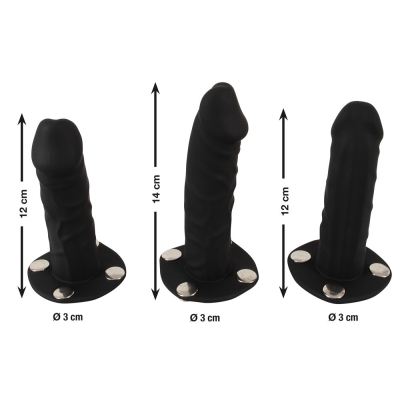 Regulowana Uprząż Strap-On z 3 dildami Rozmiar L/XL Bad Kitty