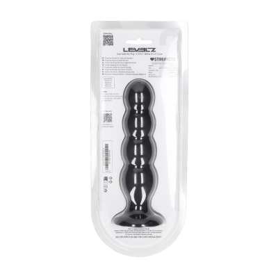 Quad Rattle Liquid Silicone Anal Plug - XL - Black