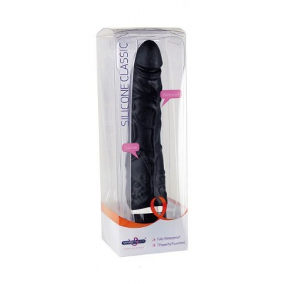 Silicone Classic Vibrator długość: 19cm czarny