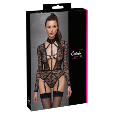 Koronkowe Body rozpinanym kroczem L Cottelli Lingerie