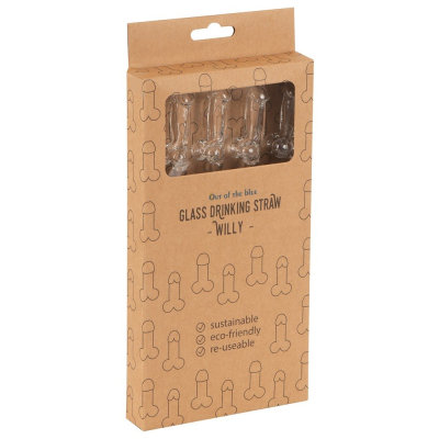 Komplet ekologicznych szklanych słomek Glass Drinking Straw Willy x 4 Komplet ekologicznych szklanych słomek Glass Drinking Straw Willy x 4