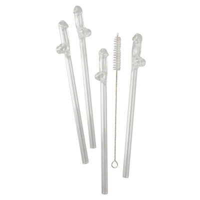 Komplet ekologicznych szklanych słomek Glass Drinking Straw Willy x 4 Komplet ekologicznych szklanych słomek Glass Drinking Straw Willy x 4