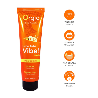 Orgie Lube Tube Vibe! - Medium - Pina Colada - 100ml