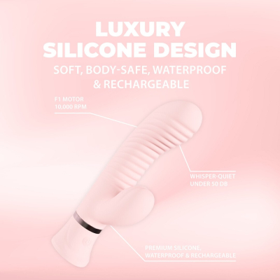 Mystique - Ribbed Rabbit Vibrator - Pink
