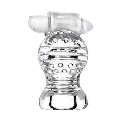 Lingam Shakti, Vibrating Masturbator, TPE, Transparent, 9 cm