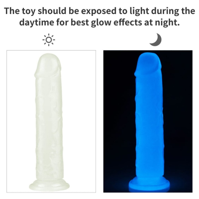 Dildo z przyssawką świecące w ciemności 21 cm Lovetoy