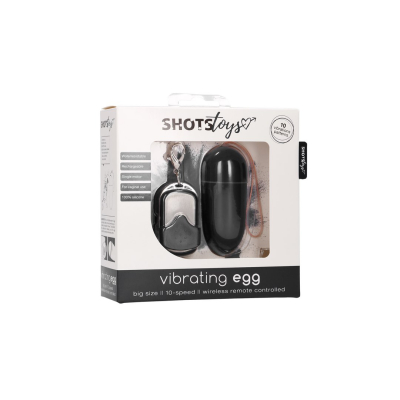 Vibrating Egg with 10 Speeds and Remote Control - L - Black