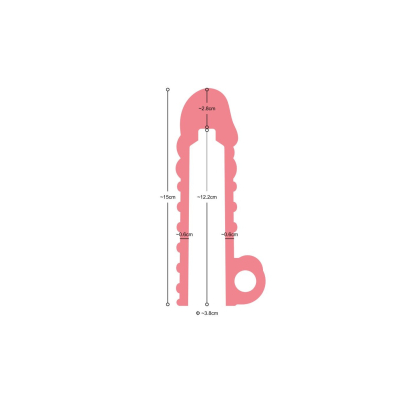 REALISTIC PENIS SHEATH S11 TRANSPARENT 15\'5 CM W/ VIBRATION