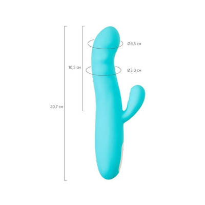 JOS Vibrator-rotator with clitoral stimulation JOS MERRY-SWI, silicone, blue, 20.7 cm