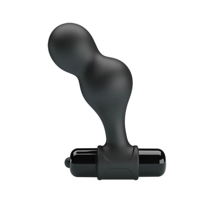 Mr. Play Silicone Anal Plug, 10 functions of vibration Black