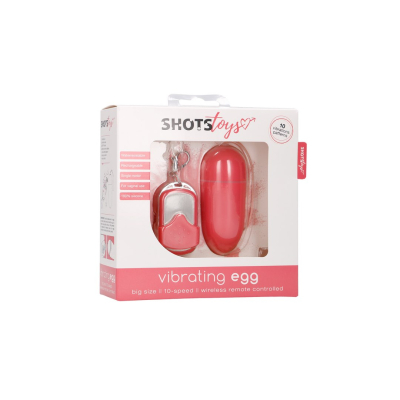 Vibrating Egg with 10 Speeds and Remote Control - L - Pink